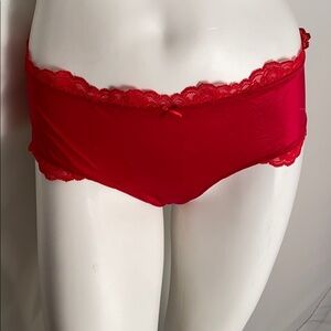 Victoria’s Secret red stretch satin Strappy Cheeky panty